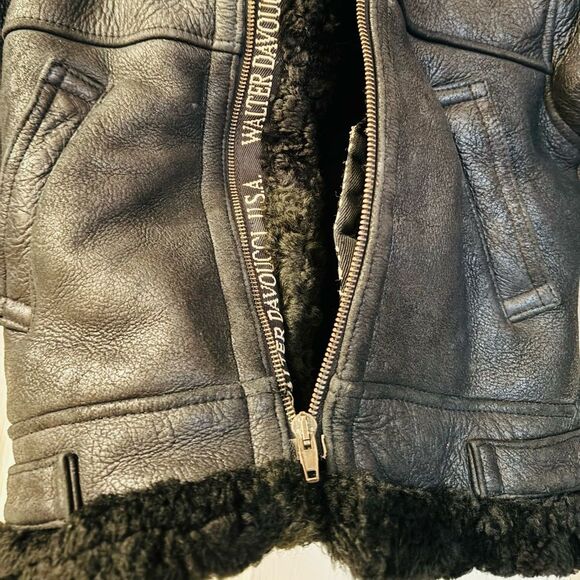 DAVOUCCI vintage leather & suede black coat measurements in pictures-No Size - Picture 7 of 13